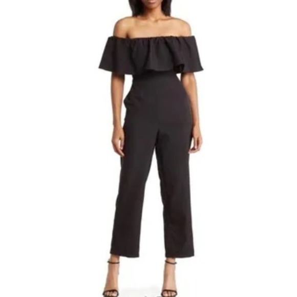 🔴Sam Edelman: Off the Shoulder Ruffle Jumpsuit Wide Leg‎ - Picture 1 of 12